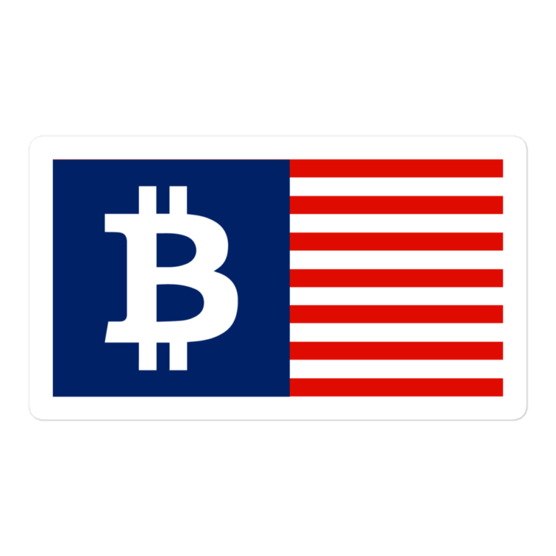 Bitcoin USA Flag Sticker