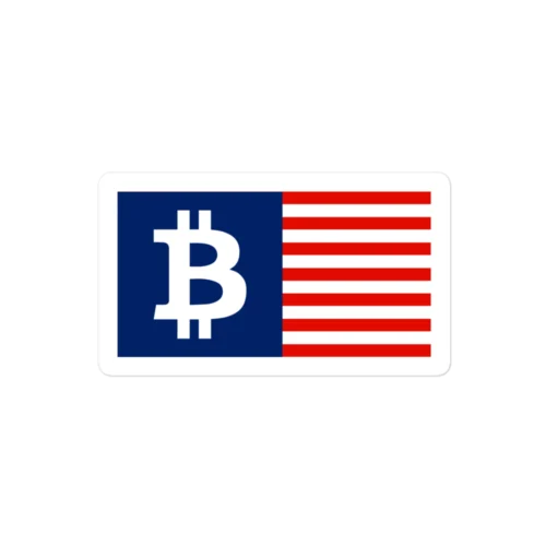Bitcoin USA Flag Sticker