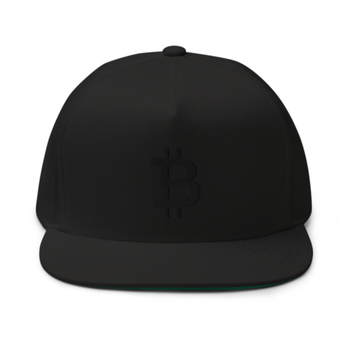 flat bill cap black front 6501d16a96a38 - Bitcoin x Black Cap