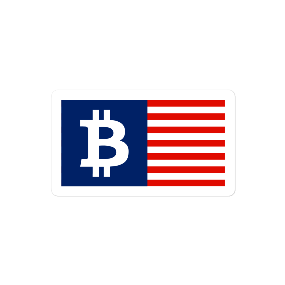 Bitcoin USA Flag Sticker