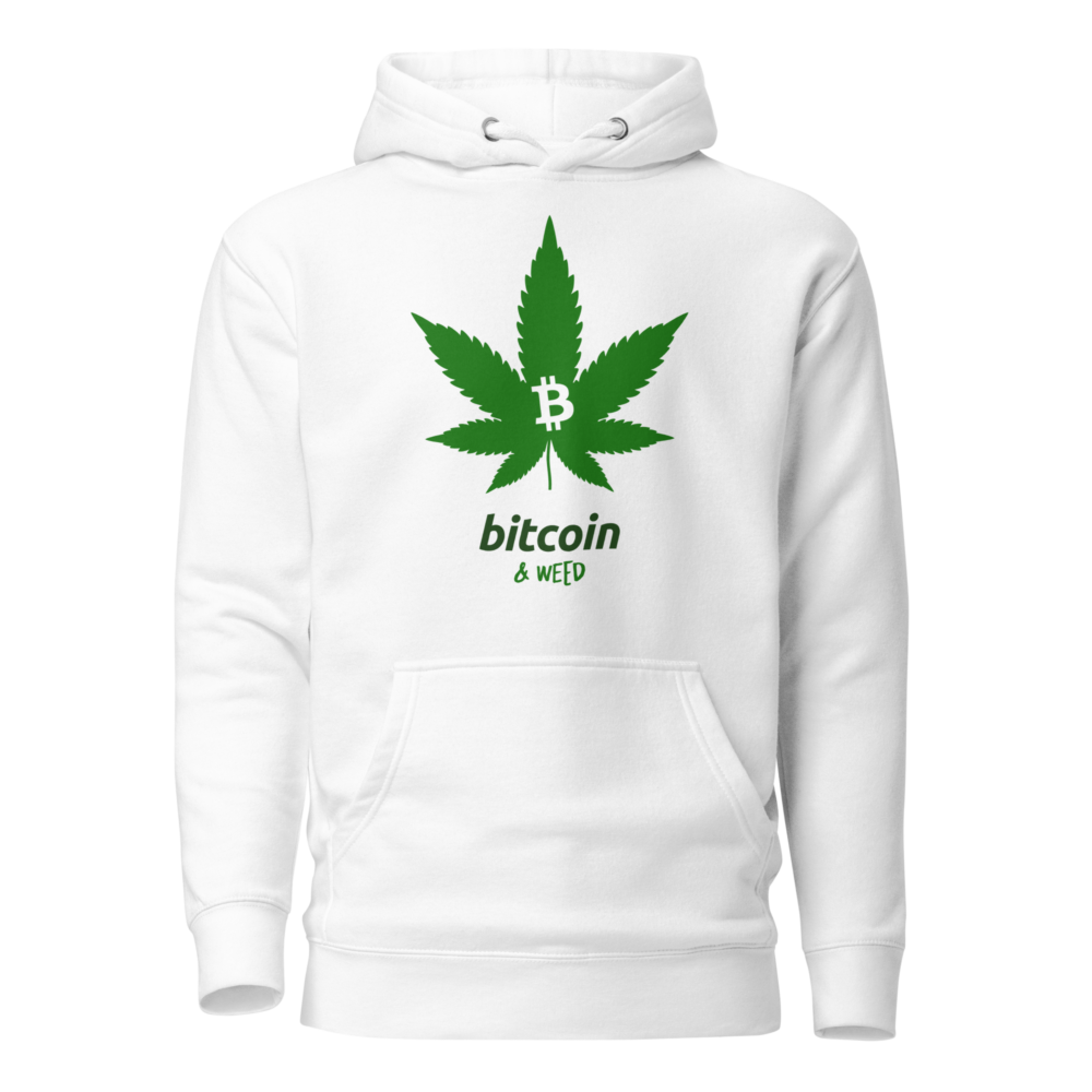 unisex premium hoodie white front 6501de7664c00 - Bitcoin & Weed Hoodie