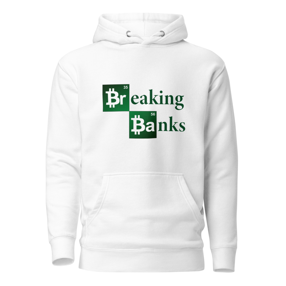 unisex premium hoodie white front 6501df7f4f926 - Bitcoin Breaking Banks Hoodie