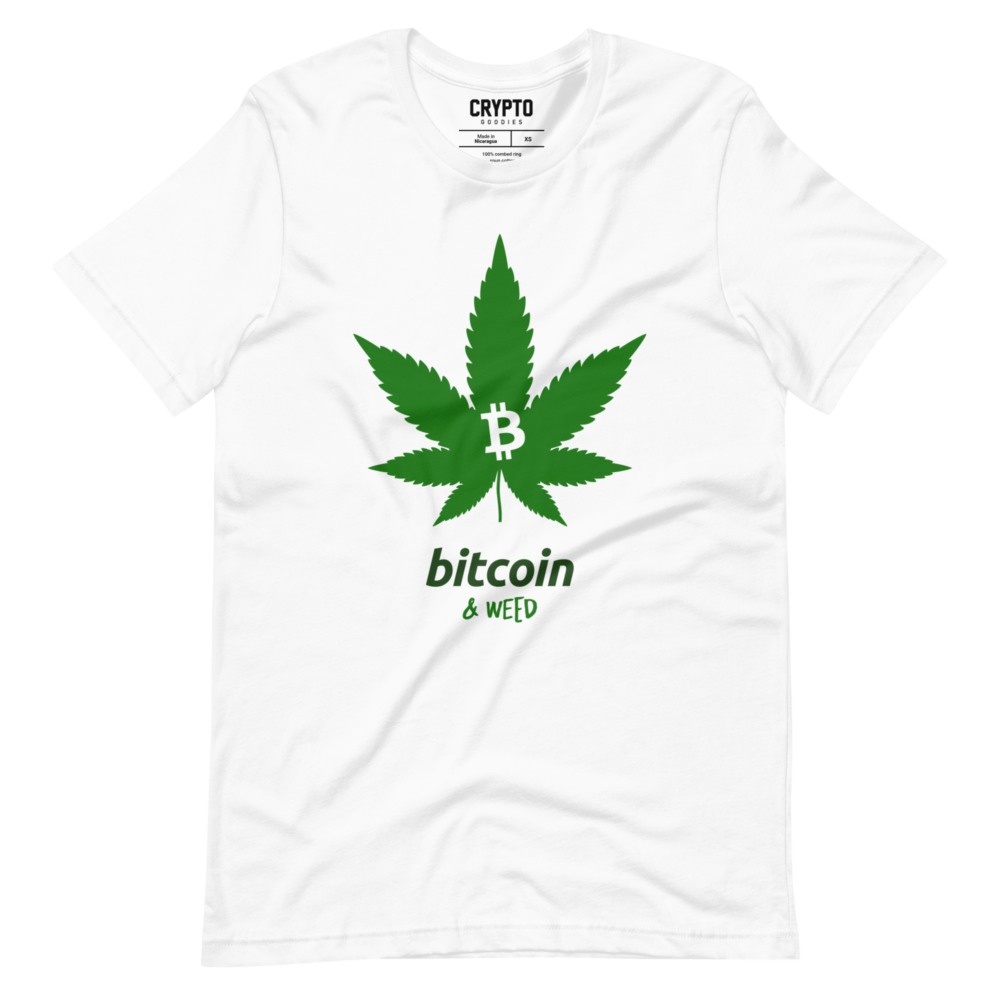 unisex staple t shirt white front 6501dee1bd575 - Bitcoin & Weed T-Shirt