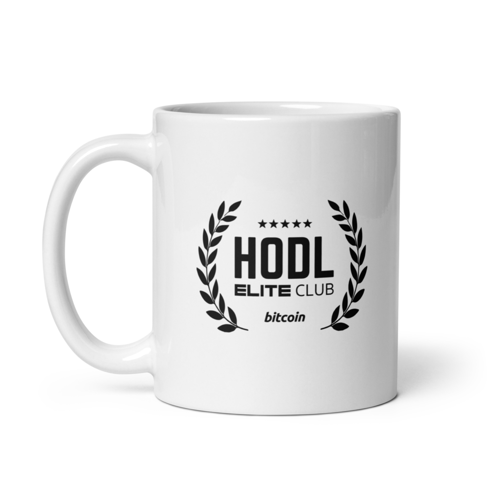 white glossy mug white 11oz handle on left 64ff2da51836d - HODL Elite Club mug