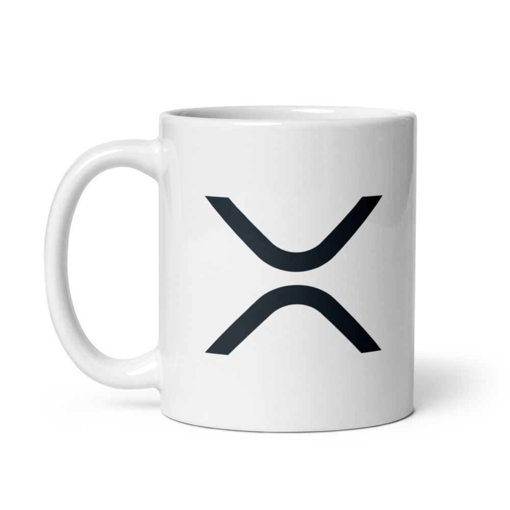 white glossy mug white 11oz handle on left 64ff30aed875f - XRP Logo mug