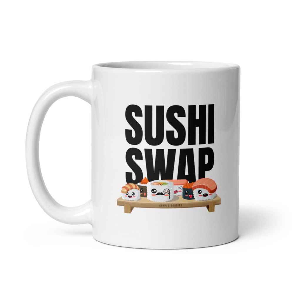 white glossy mug white 11oz handle on left 64ff337fdccb1 - Sushi Swap mug