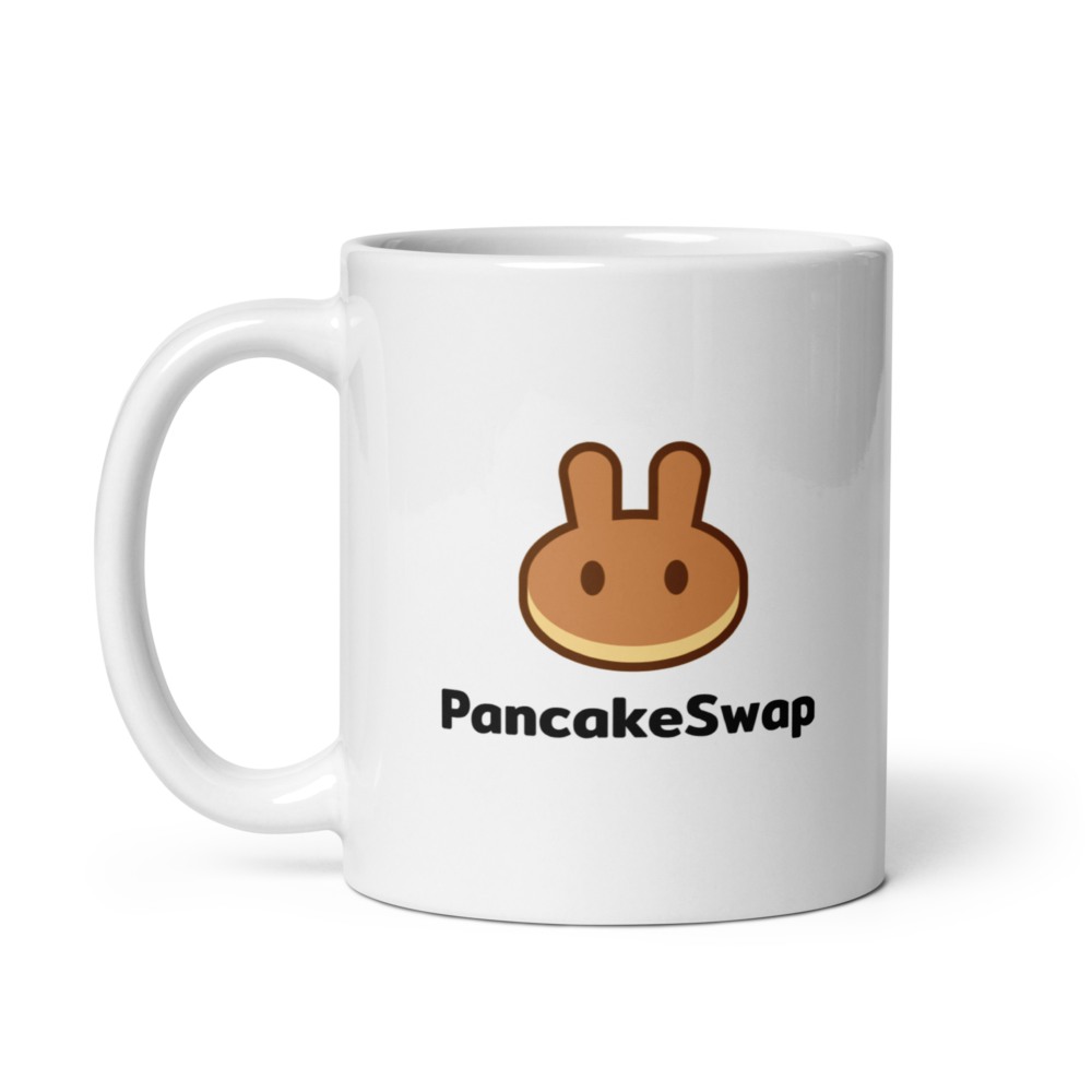 white glossy mug white 11oz handle on left 64ff4417cf4f6 - PancakeSwap mug