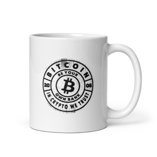 white glossy mug white 11oz handle on right 64ff25fad0676 - Bitcoin Be Your Own Bank mug