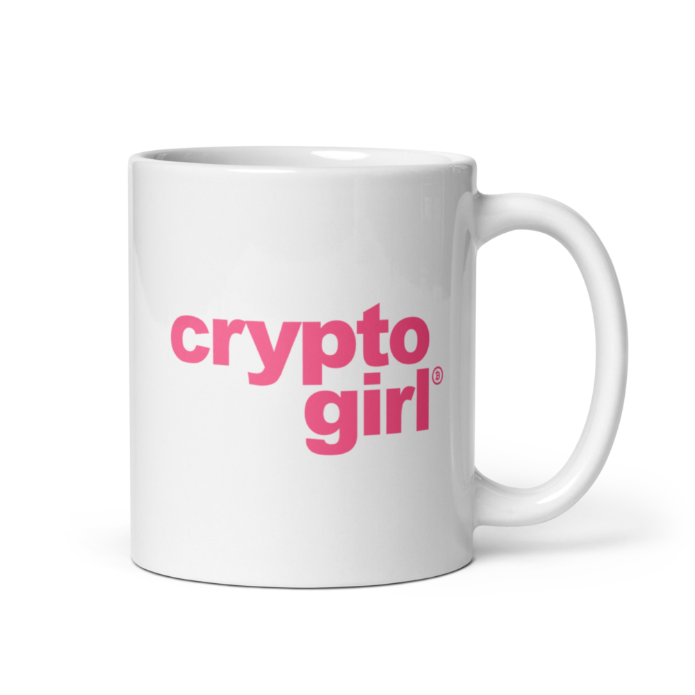 white glossy mug white 11oz handle on right 64ff2a21dccf6 - Crypto Girl mug