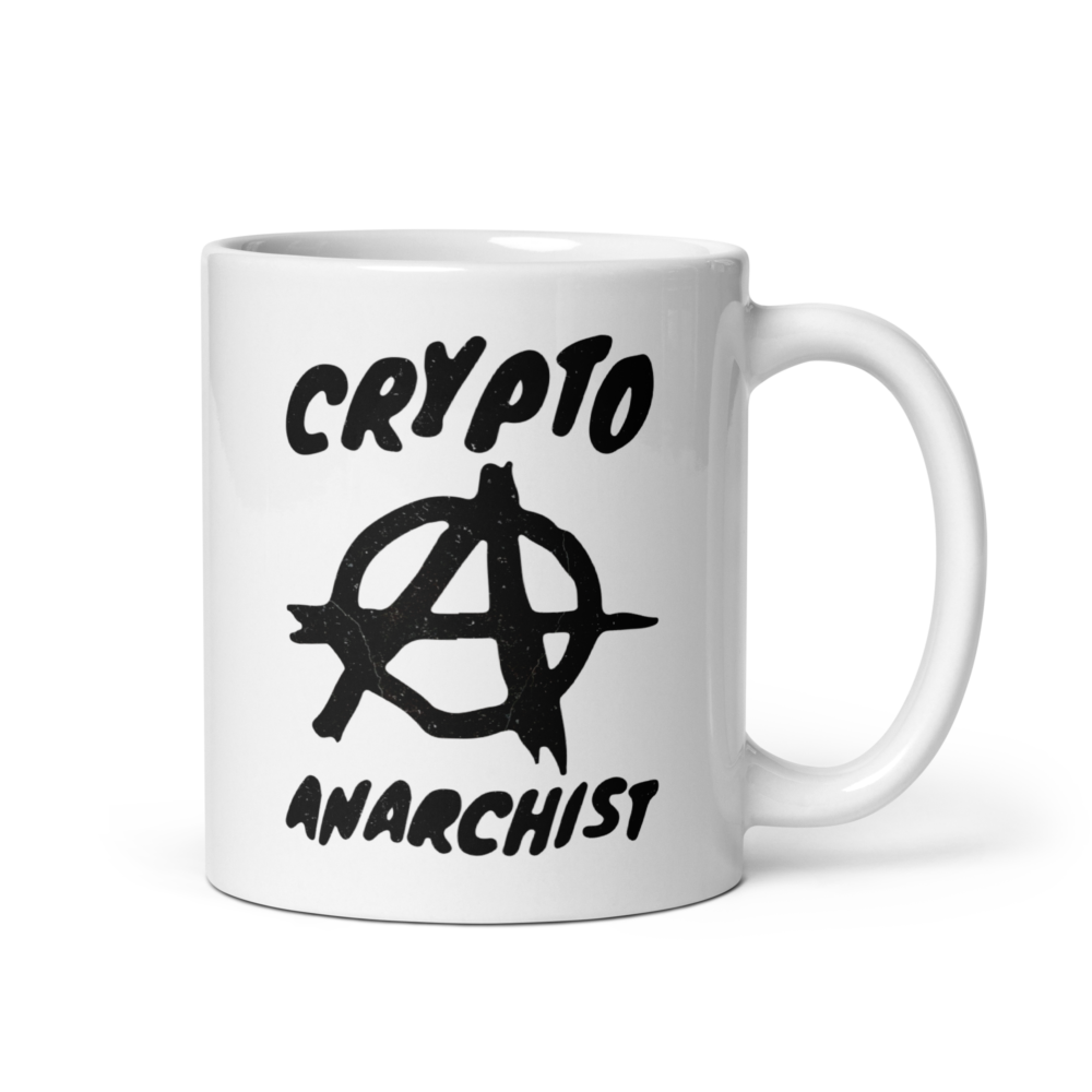 white glossy mug white 11oz handle on right 64ff2b083684a - Crypto Anarchist mug