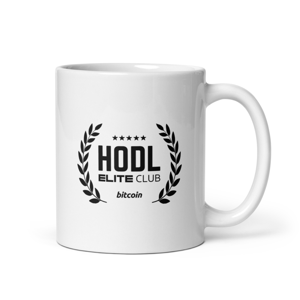 white glossy mug white 11oz handle on right 64ff2da5171b8 - HODL Elite Club mug