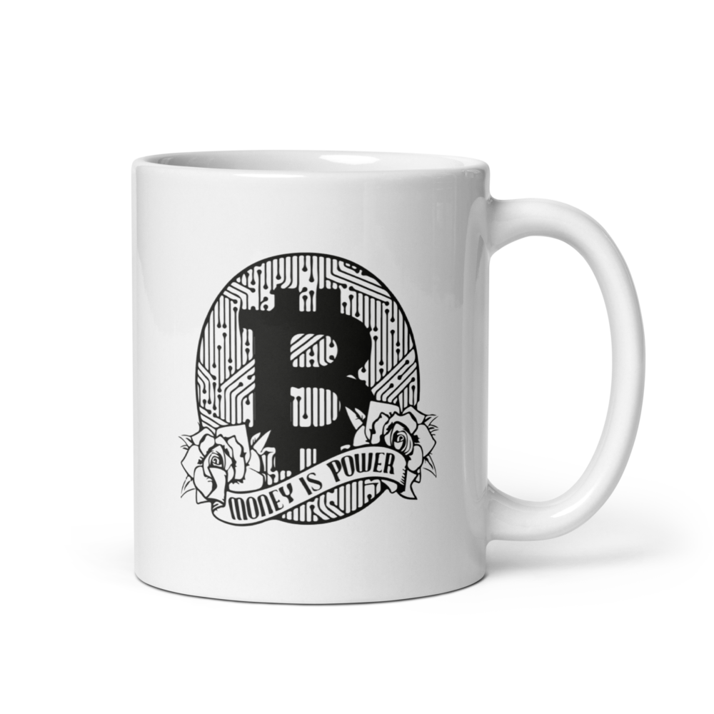 white glossy mug white 11oz handle on right 64ff2e5e96774 - Bitcoin: Money is Power mug