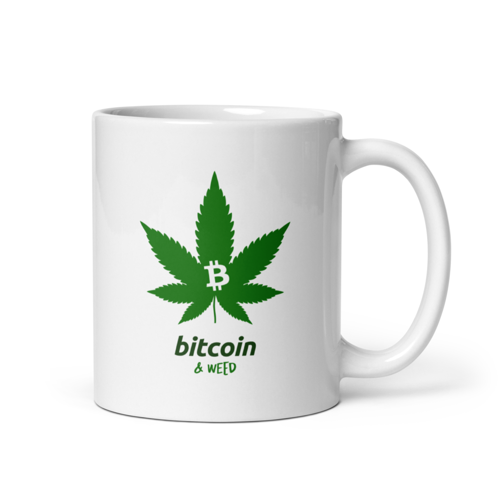 white glossy mug white 11oz handle on right 64ff4e1ce8e4a - Bitcoin & Weed mug