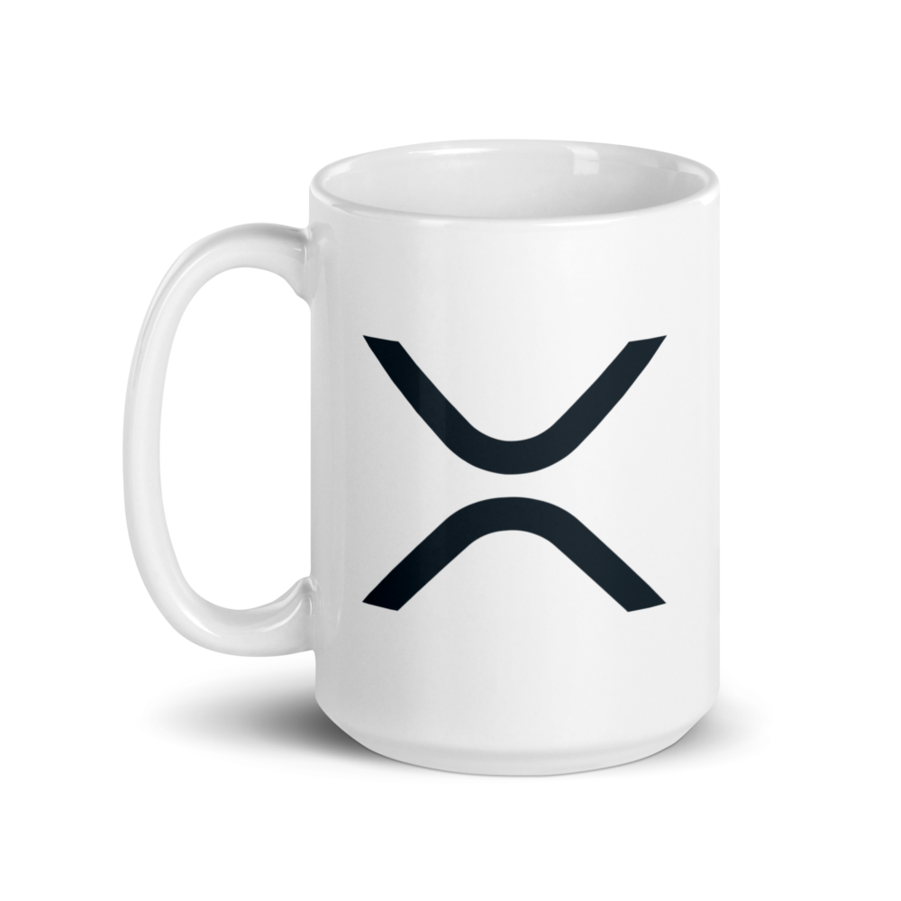 white glossy mug white 15oz handle on left 64ff30aed8881 - XRP Logo mug