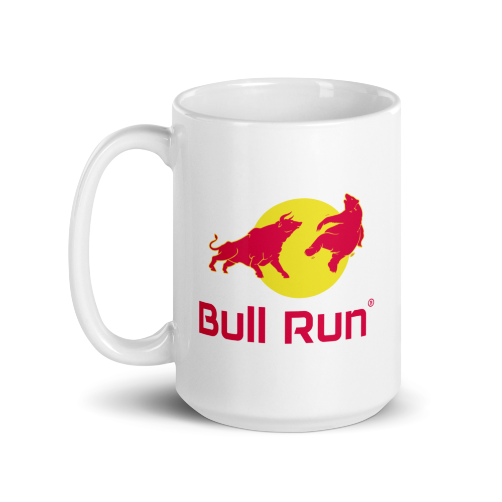 white glossy mug white 15oz handle on left 64ff45518774c - Bull Run mug