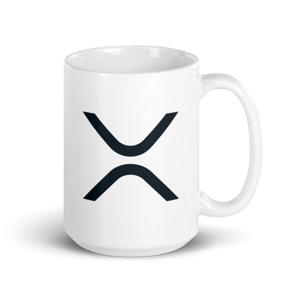white glossy mug white 15oz handle on right 64ff30aed8841 - XRP Logo mug
