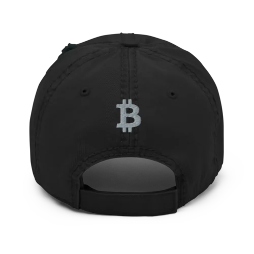 Bitcoin Flag Distressed Baseball Cap
