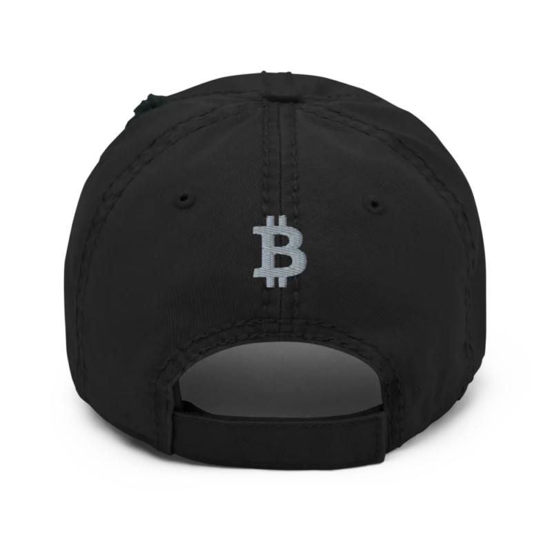 Bitcoin Flag Distressed Baseball Cap