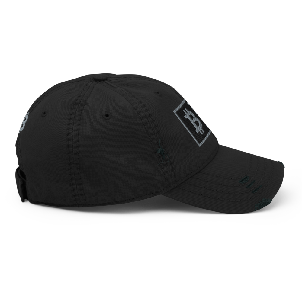 Bitcoin Flag Distressed Baseball Cap