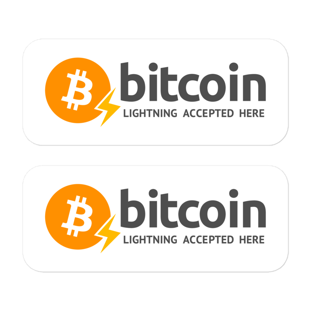 Bitcoin Lightning Accepted Here Stickers