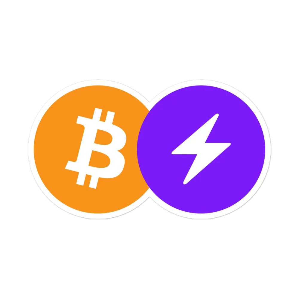 Bitcoin Lightning Network Logo Sticker - Image 3