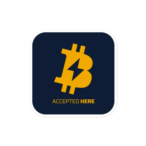 Bitcoin Lightning Network Payments Accepted Here Sticker