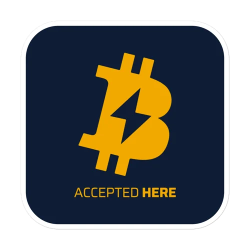 Bitcoin Lightning Network Payments Accepted Here Sticker