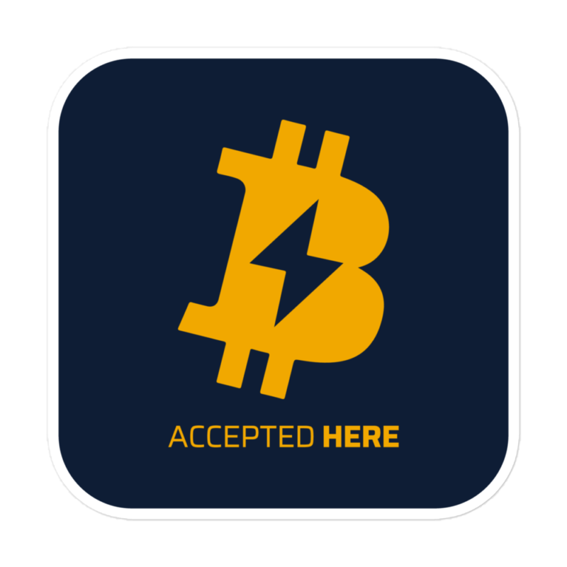 Bitcoin Lightning Network Payments Accepted Here Sticker