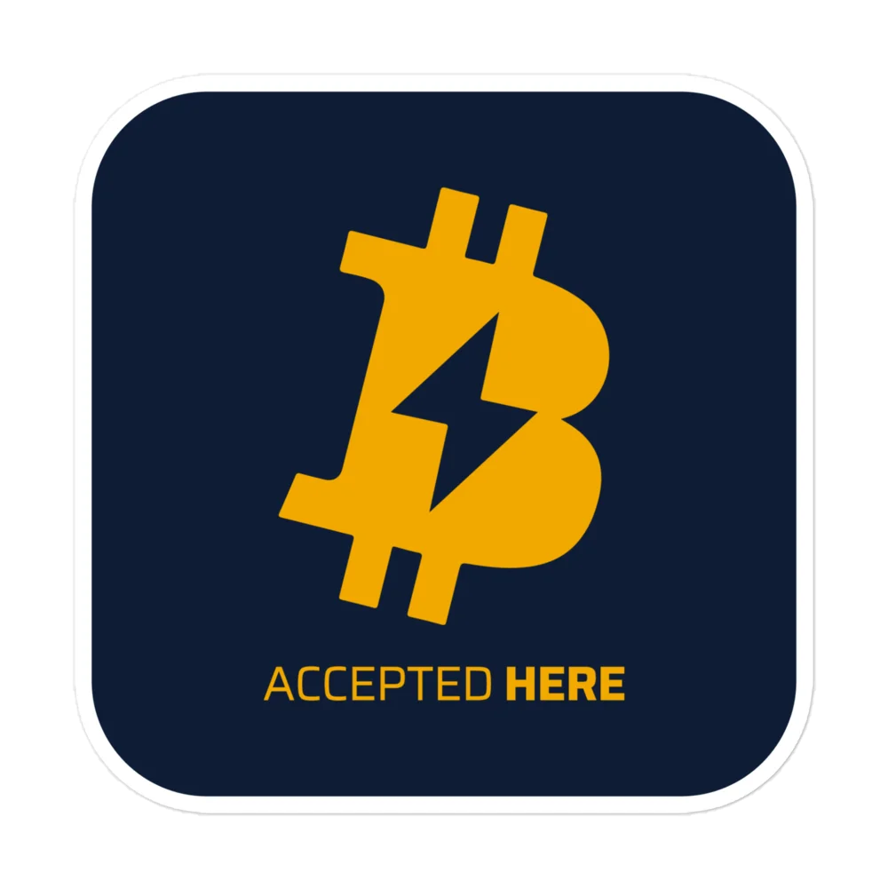 Bitcoin Lightning Network Payments Accepted Here Sticker - Image 2