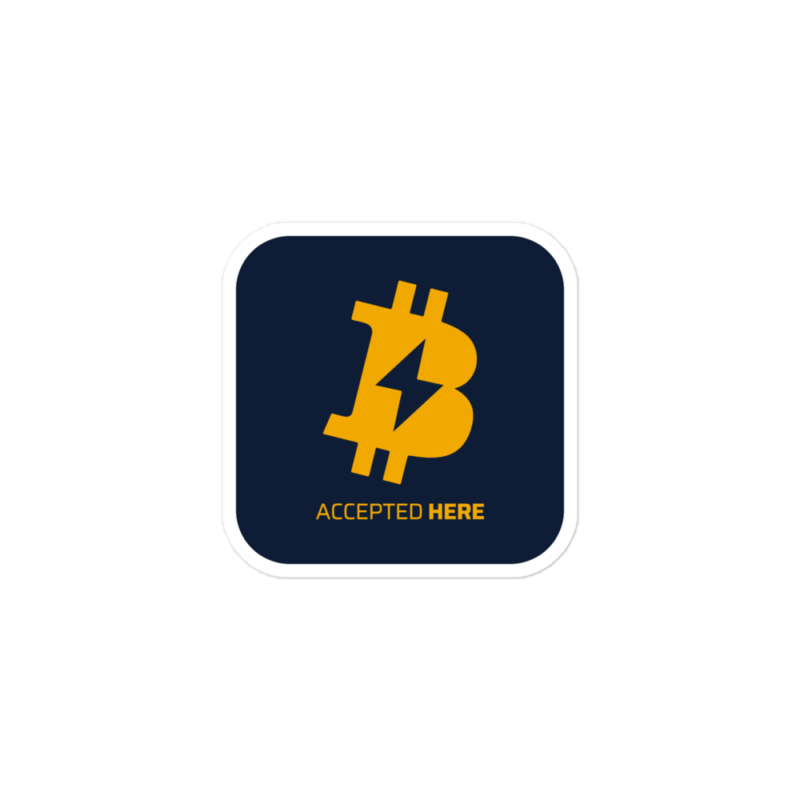 Bitcoin Lightning Network Payments Accepted Here Sticker