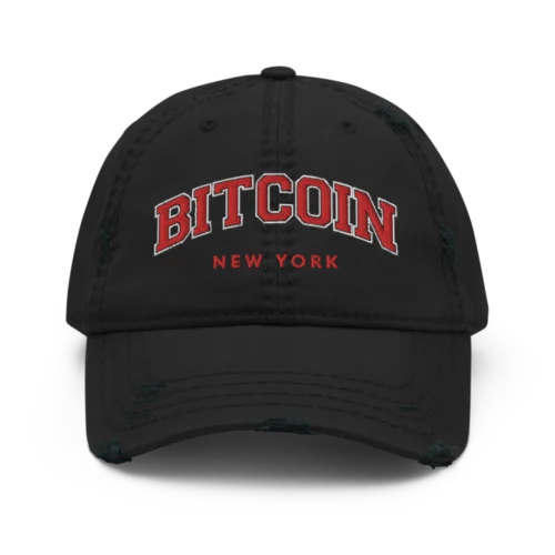 Bitcoin: New York Distressed Baseball Cap