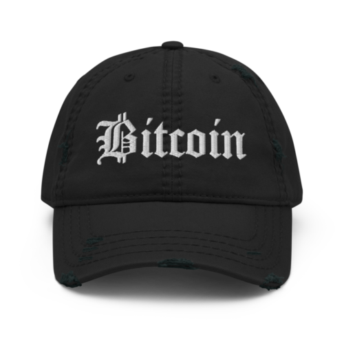 Bitcoin Old London Distressed Baseball Cap