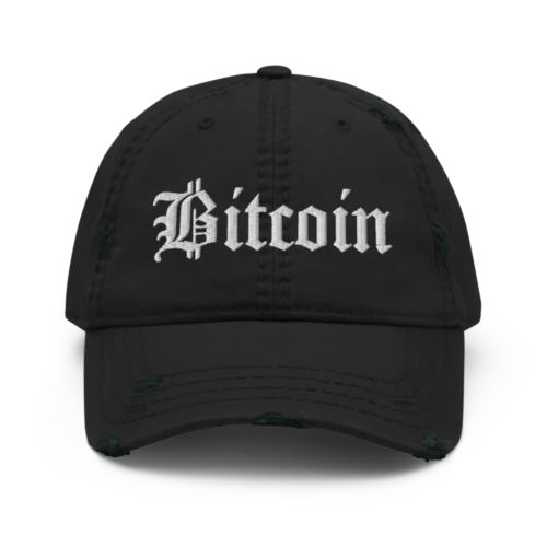 Bitcoin Old London Distressed Baseball Cap