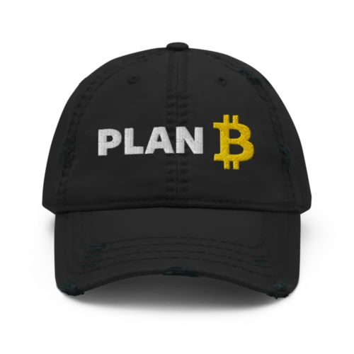 Bitcoin: Plan B Distressed Baseball Cap