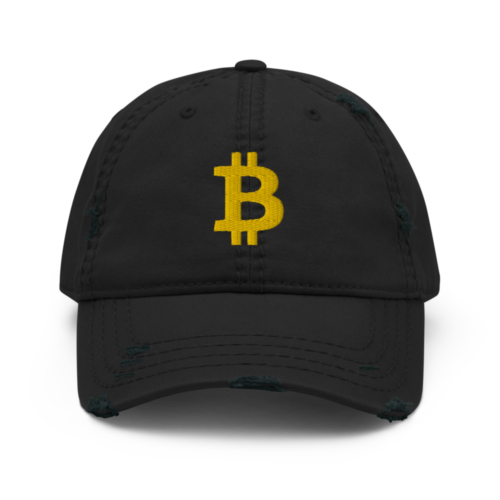 Bitcoin YLW Distressed Baseball Cap