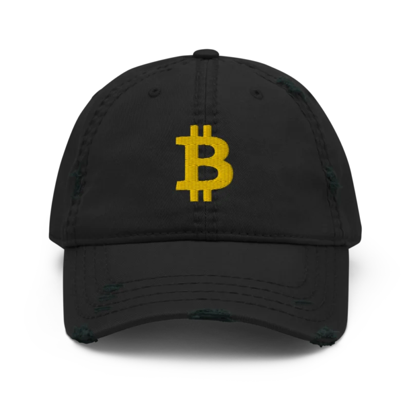 Bitcoin YLW Distressed Baseball Cap