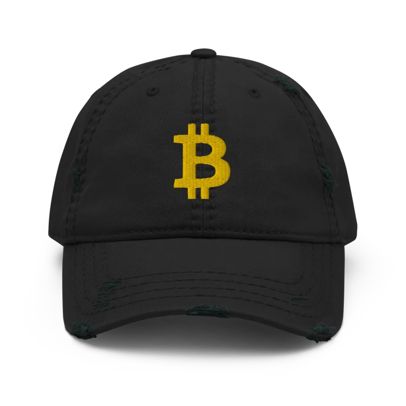 Bitcoin YLW Distressed Baseball Cap