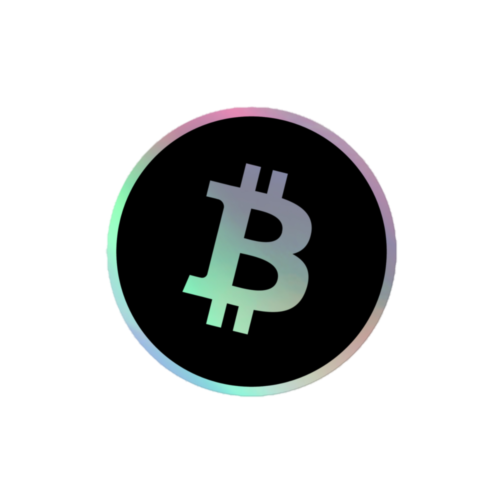 Black Holographic Bitcoin Sticker