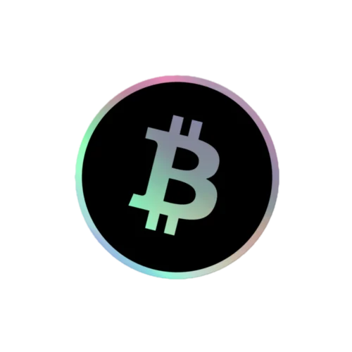 Black Holographic Bitcoin Sticker