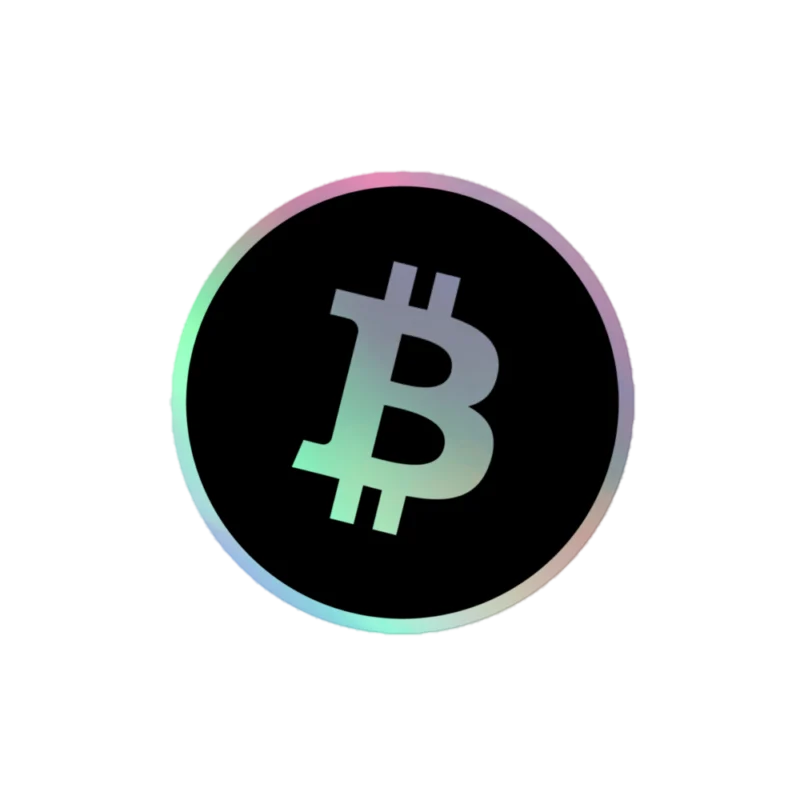 Black Holographic Bitcoin Sticker