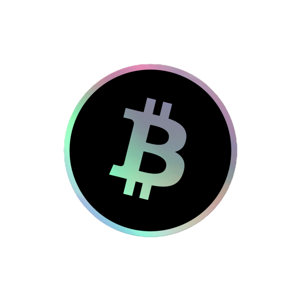 Black Holographic Bitcoin Sticker