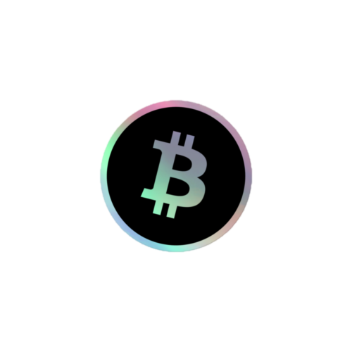 Black Holographic Bitcoin Sticker