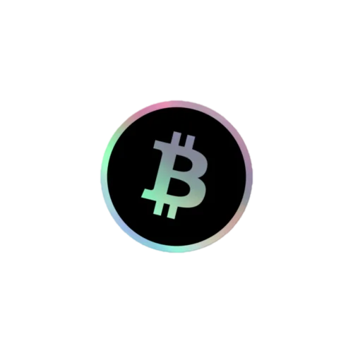 Black Holographic Bitcoin Sticker