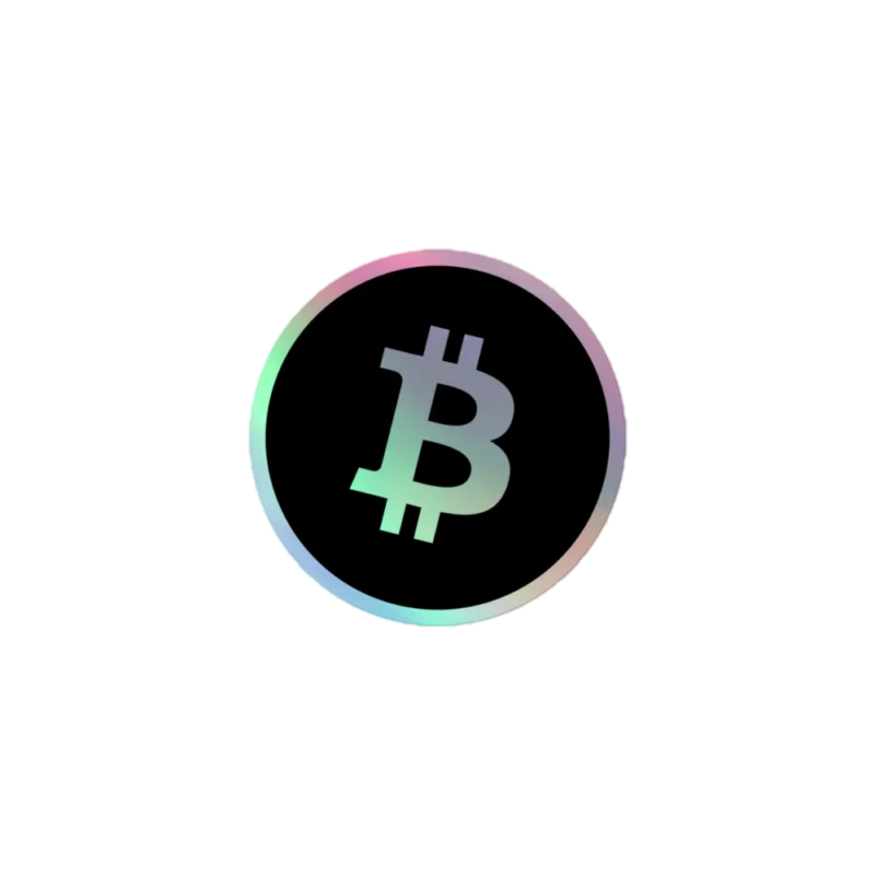 Black Holographic Bitcoin Sticker