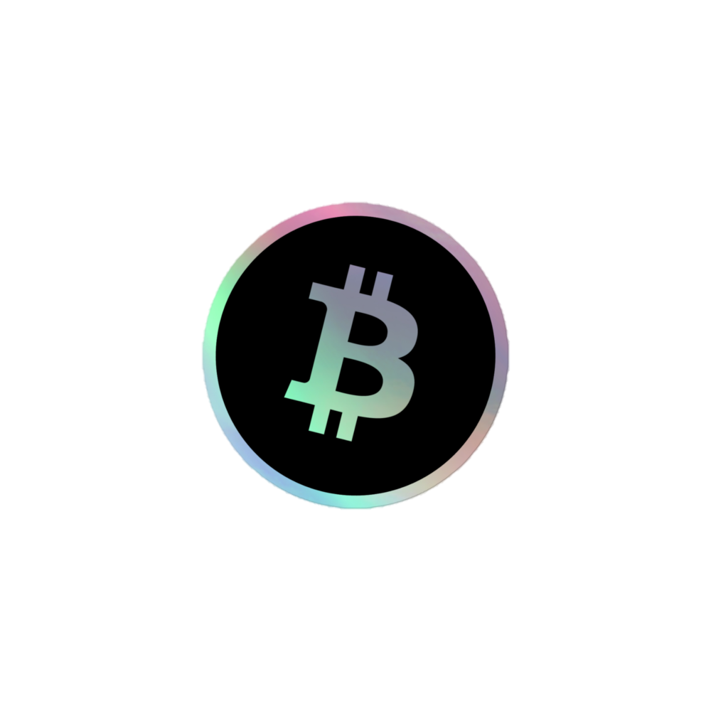 Black Holographic Bitcoin Sticker