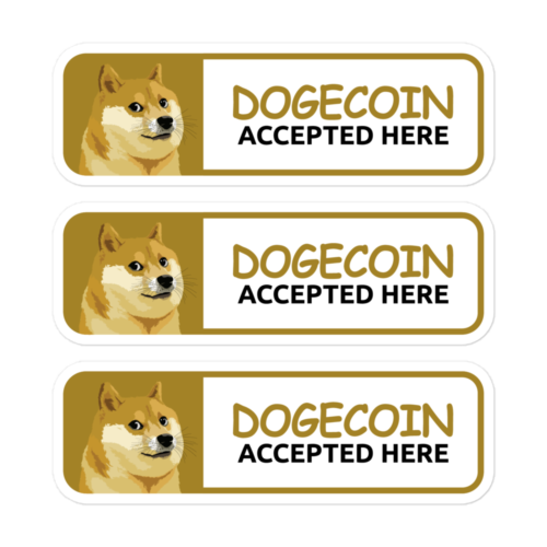 Dogecoin Accepted Here Stickers