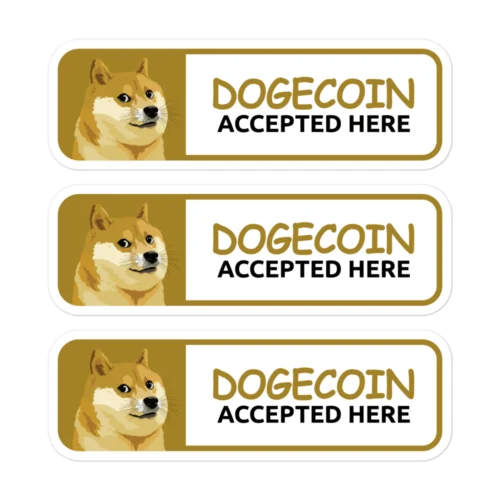 Dogecoin Accepted Here Stickers