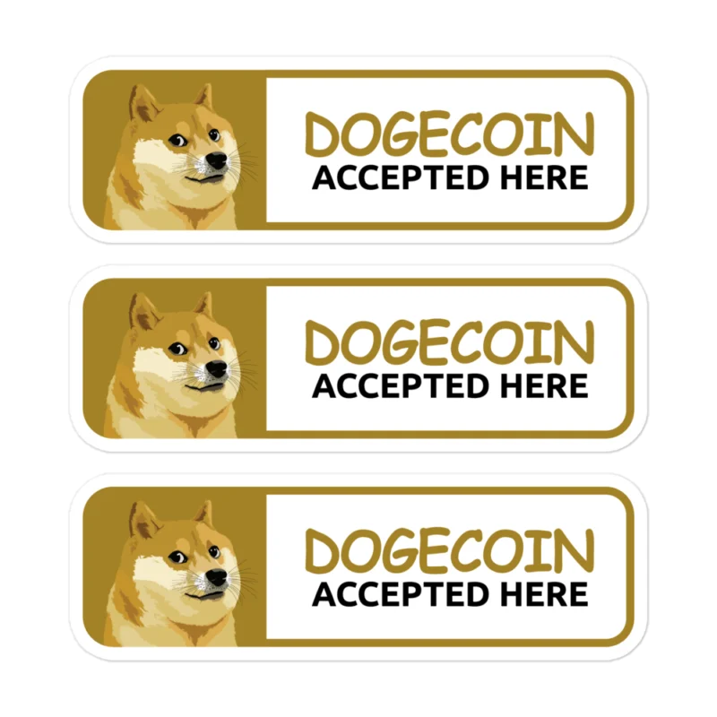 Dogecoin Accepted Here Stickers
