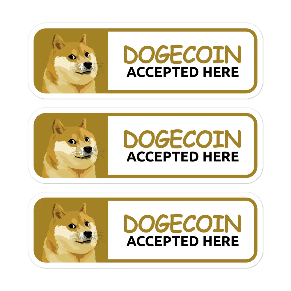 Dogecoin Accepted Here Stickers - Image 2