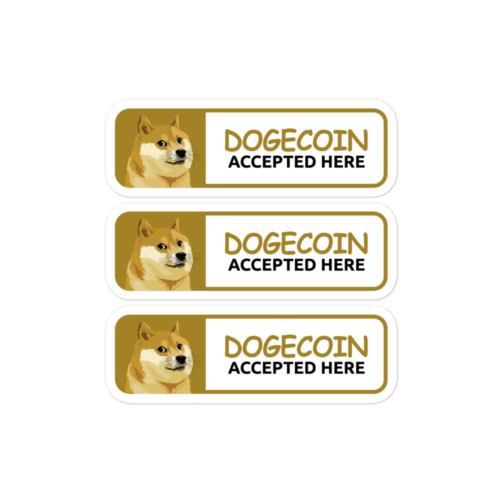 Dogecoin Accepted Here Stickers
